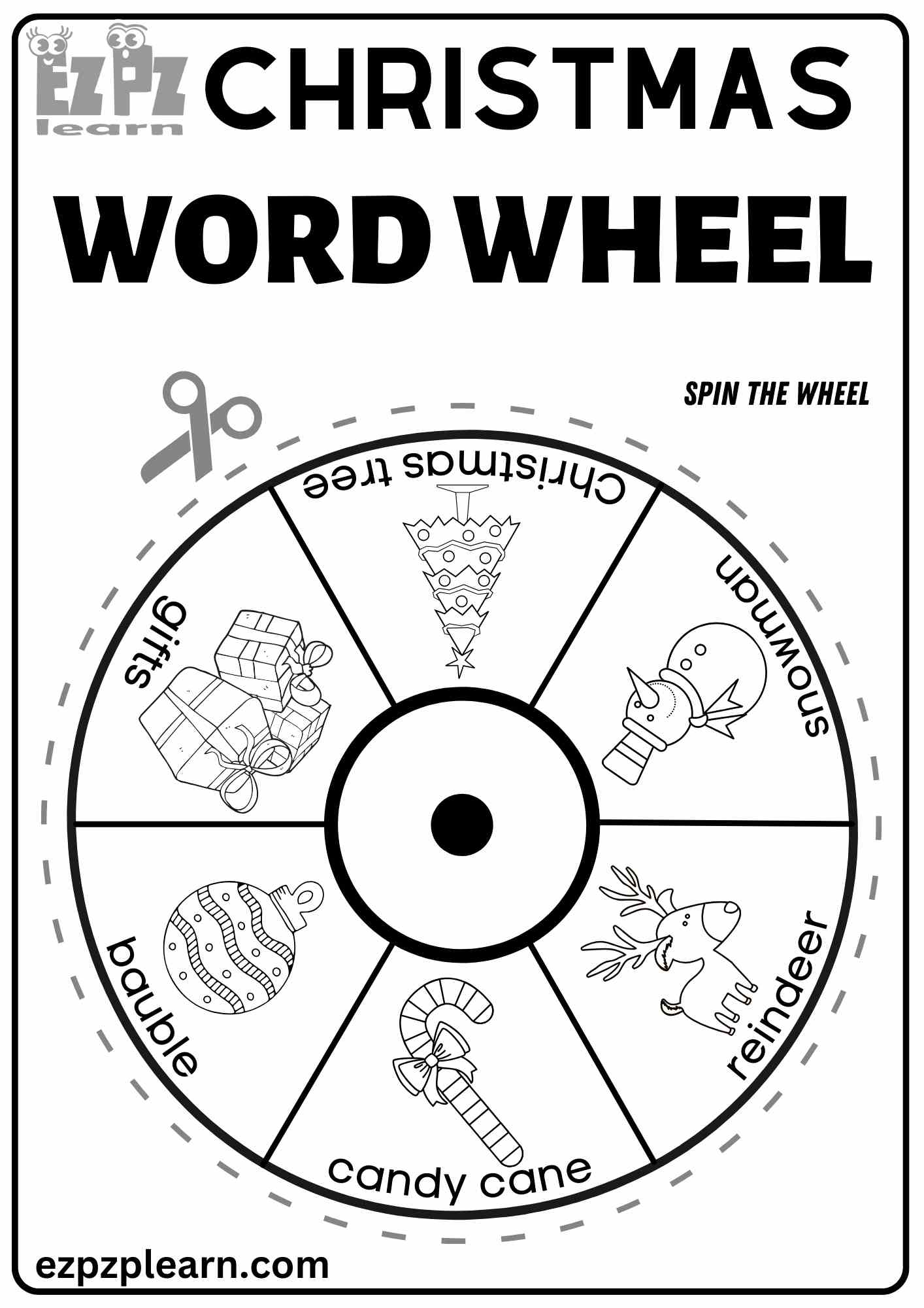 Christmas Dominoes Game With Words Ezpzlearn